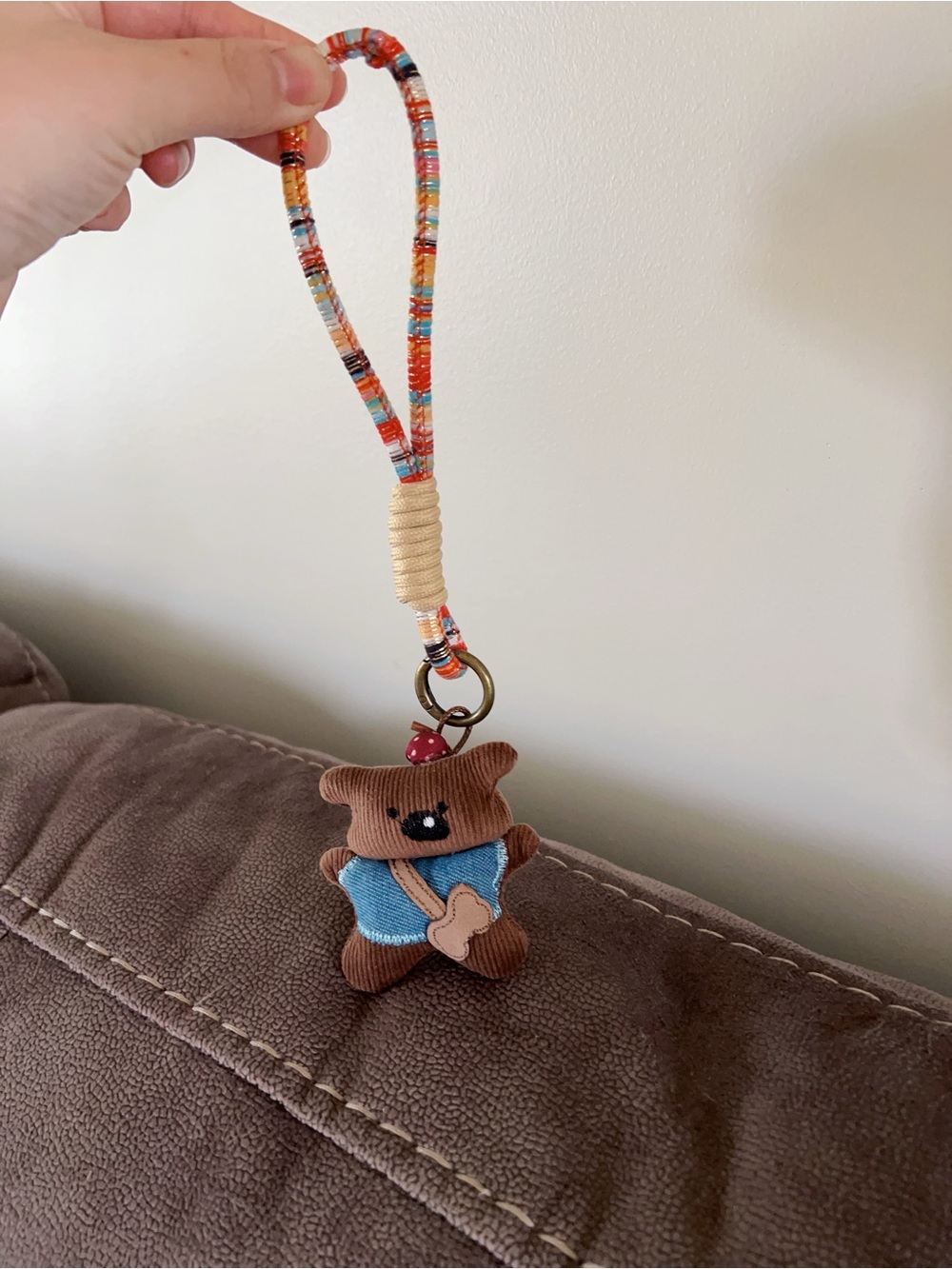 NEW! Handmade Brown Bear Bag Charm | Cute Plush Bear Keychain Wristlet